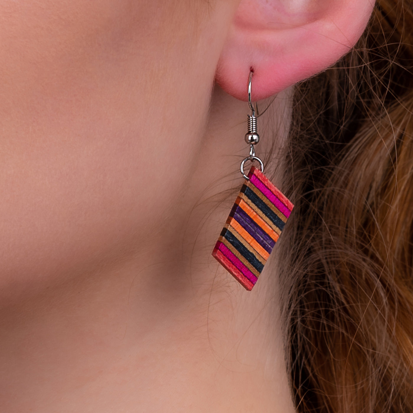 Genjang Recycled Skateboard Dangle Earrings-0