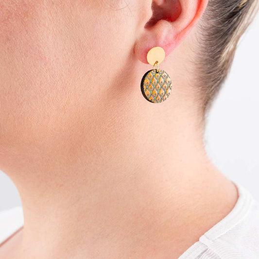Grinsing Recycled Wood Earrings-0